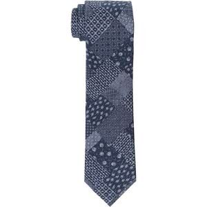 Tommy Hilfiger Mens Blue Denim Patchwork 100% Silk Necktie NEW